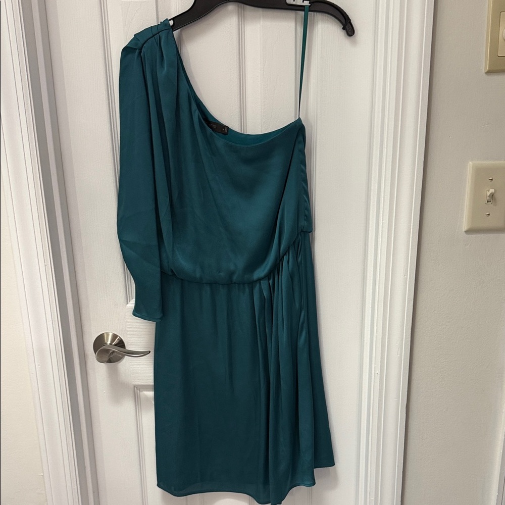 The Limited Teal One-Shoulder Dress